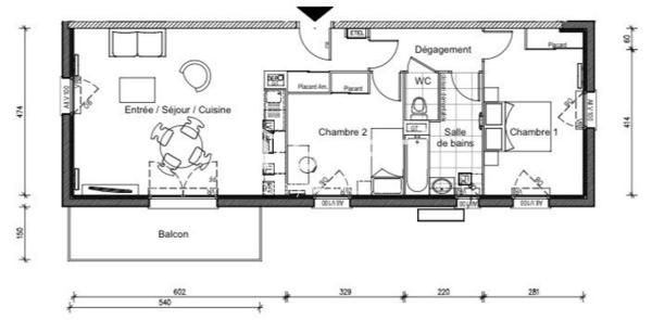 Amiens secteur - Saint Honoré / Jeanne d'Arc, appartement T3 avec terrasse et  stationnement.