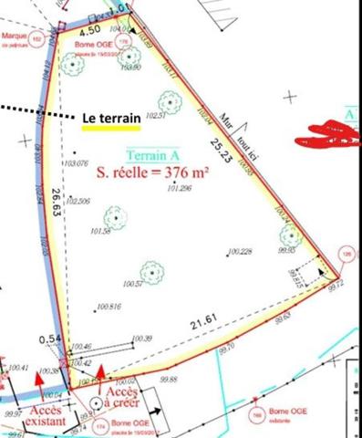 Voiron - Terrain constructible de 376m²