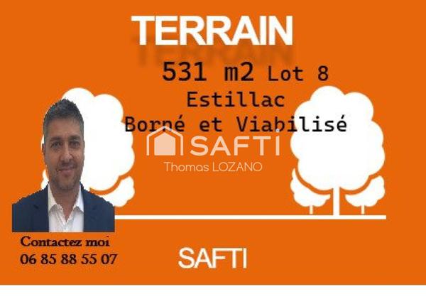 Terrain plat de 531m2  pret a construire