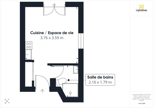 Investissement locatif - Studio 19 m² - Dernier étage traversant - Rue Jules Verne, Levallois-Perret