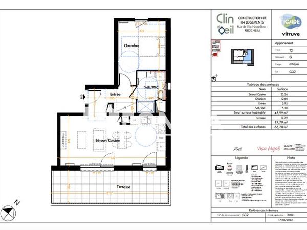 Location Appartement 2 pièces 48.99 m² - 9 RUE DE LA CHARITE Riedisheim 68400