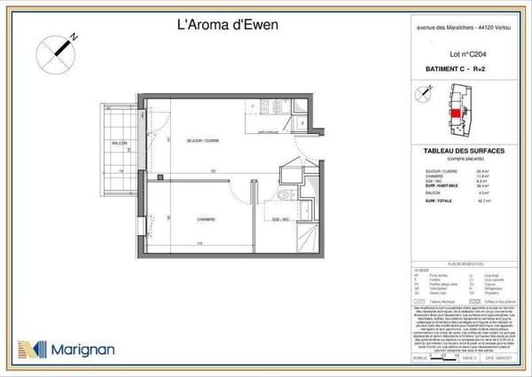 Appartement 2 pièces                                        - 44120 Vertou Réf : 12168