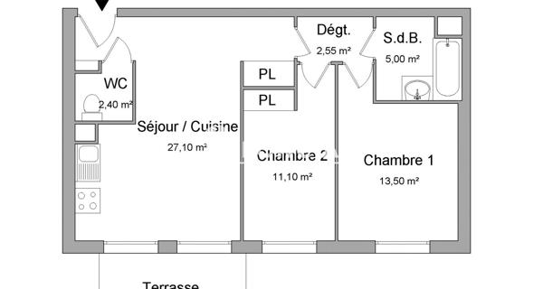 Location Appartement 3 pièces 61.65 m² - Mennecy 91540