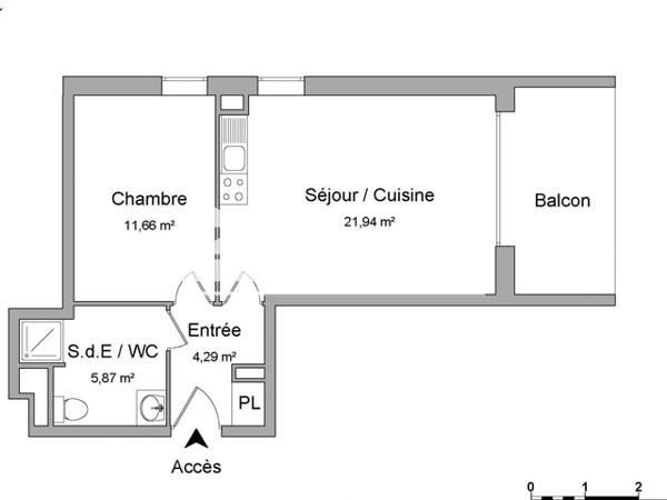 Location Appartement 2 pièces 43.76 m² - 18 RUE EDOUARD HERRIOT Lormont 33310