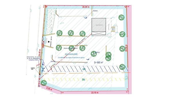 Projet habitation à rénover ou agrandir sur un beau terrain constructible 865 m2 avec 27m de façade.