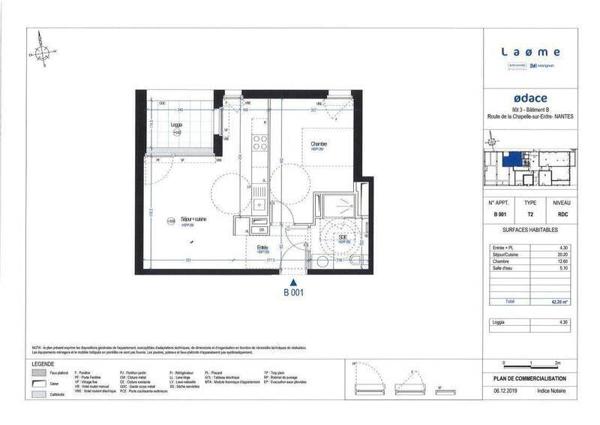 Appartement 2 pièces                                        - 44300 Nantes Réf : 11811