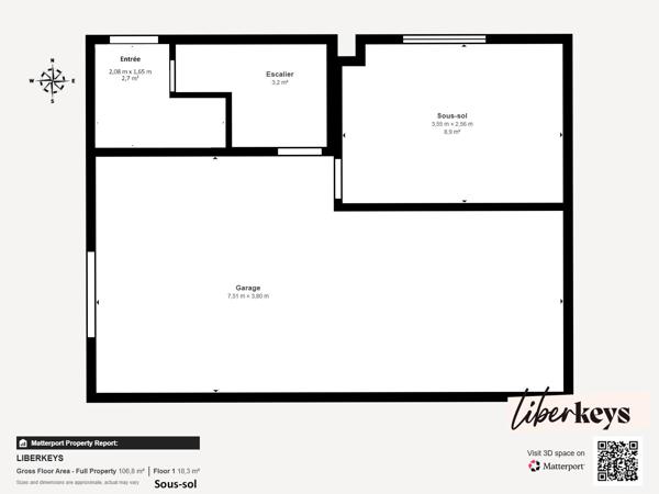 Bernes sur Oise - Maison 3 chambres - Sous-sol total - Jardin 468 m²
