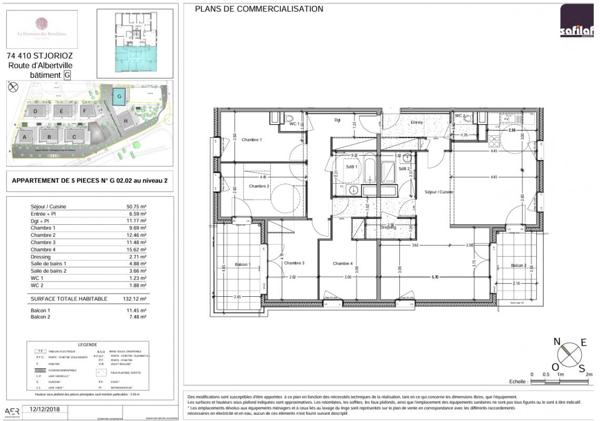 Rare : St jorioz centre : spacieux appartement  récent de 133m², 4 chambres dont suite parentale, 2 terrasses, 2 sdb, 2 wc  proche écoles et commerces