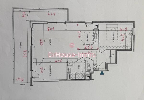 Appartement à vendre 3 pièces de 68 m²