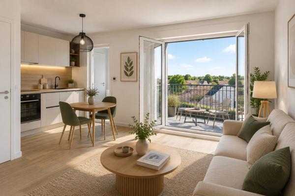Clermont (60) – T2 de 47,80 m² avec balcon, parking