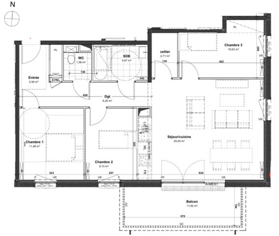 appartement à vendre 4 pièces VILLERS LES NANCY (54)