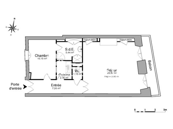 Location Appartement 2 pièces 55.74 m² - RESIDENCE 31 COURS PASTEUR Bordeaux 33000