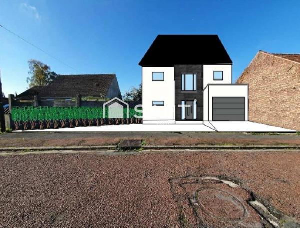 Terrain viabilisé et borné avec permis de construire à Oignies