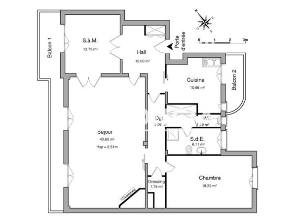 Location Appartement 3 pièces 111.62 m² - 6 QUAI DE PARIS Strasbourg 67000