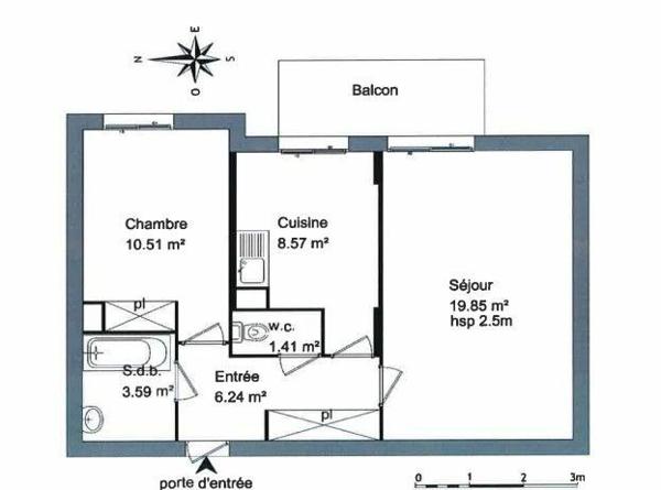 Appartement à vendre    2 pièces • 50,55 m2 Montpellier