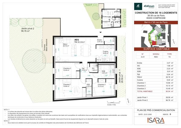 Compiègne, appartement avec jardin à deux pas du centre ville