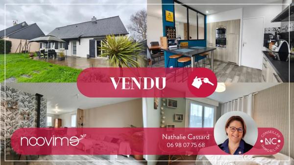 Maison de plain-pied de 104 m2 3 chambres et un bureau sur 5
