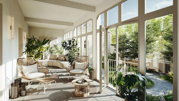 appartement T5 entièrement réhabilité à vendre PARIS 14e, surface hab 145.84 m2 + jardin d'hiver 62.52 m2