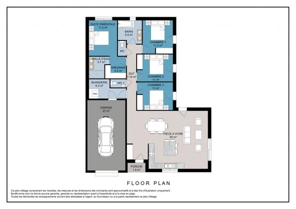 Genay (69730) Superbe maison neuve de plain-pied à Toussieux (01600)