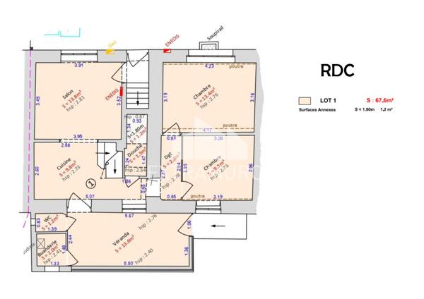 Appartement 4 pièce(s) 3 chambre(s) 93.7 m²