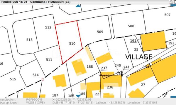À découvrir sans tarder : terrain viabilisé de 5,47 ares situé à Houssen, au sein d’un lotissement récent offrant un cadre résidentiel calme et agréable.

Profitez d’un emplacement privilégié à seulement 5 minutes de Colmar, permettant de bénéficier d’un environnement serein tout en restant proche des commerces, écoles, services et principaux axes de circulation.

Les points forts :
• Terrain entièrement viabilisé
• Situé dans un nouveau lotissement
• Secteur calme et recherché
• Accès rapide à Colmar
• Commodités accessibles à proximité
• Idéal pour réaliser votre projet de construction

Ce terrain représente une belle opportunité pour bâtir votre future maison dans un secteur apprécié pour sa situation et sa qualité de vie.

Contactez-moi pour obtenir davantage d’informations ou programmer une visite.