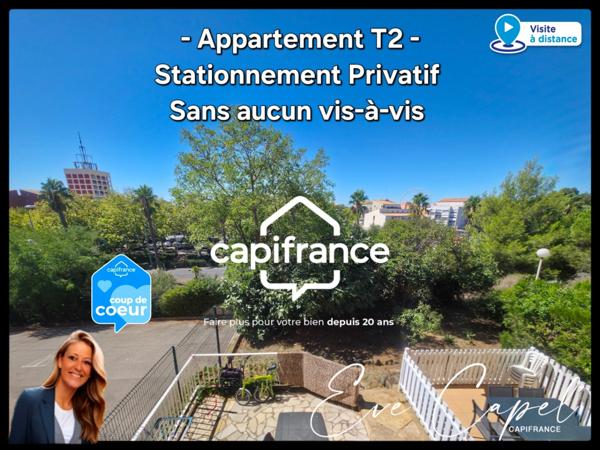 Appartement à vendre 2 pièces LE CAP D'AGDE (34) - T2 avec terrasse couverte sans vis-à-vis + parking privatif