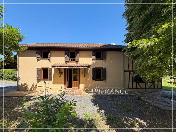 Maison en colombages à vendre 6 pièces proche de NOGARO (32) de 131 m2 habitables sur 18000 m2 de terrain