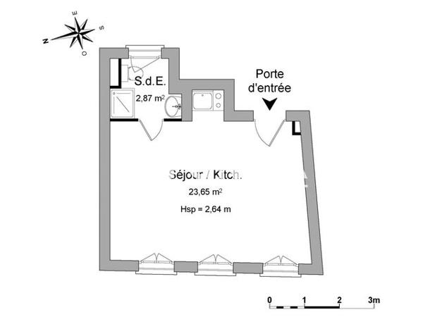 Location Studio 26.52 m² - 9 QUAI TURCKHEIM Strasbourg 67000