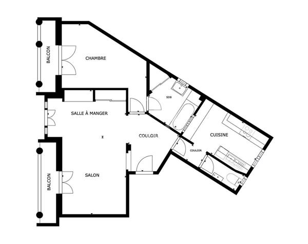 NICE - MUSICIENS : JOLI F2 TRAVERSANT AVEC BALCONS EN AVANT DERNIER ÉTAGE