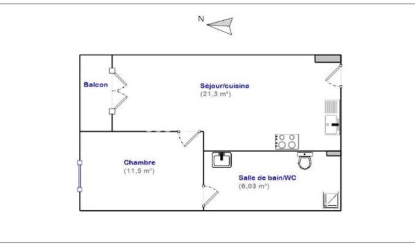 Appartement
         2 pièces
        - 39 m² Exclusivité 129 500 € *