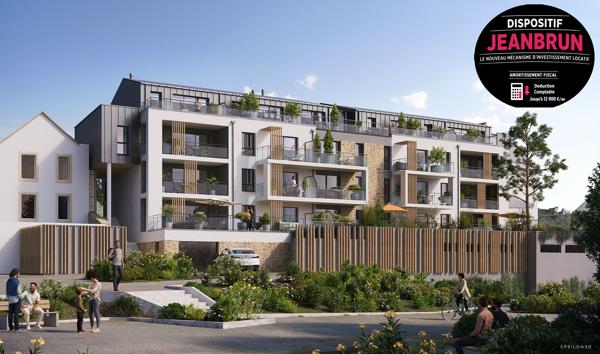 QUIMPER - "BOURG LES BOURGS" - AU DERNIER ÉTAGE, APPARTEMENT T2 NEUF DE 57 M² AVEC TERRASSE DE 27 M² AU SUD