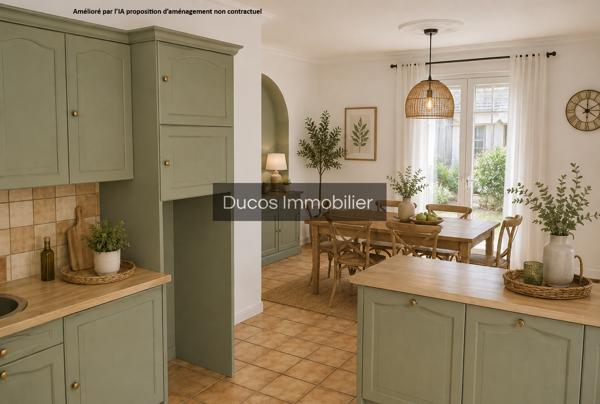 Maison de plain pied 3 chambres et grand garage de 128 m²