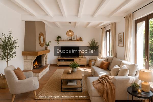 Maison de plain pied 3 chambres et grand garage de 128 m²