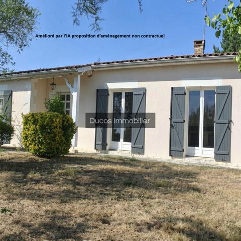 Maison de plain pied 3 chambres et grand garage de 128 m²