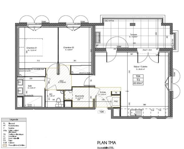 Appartement à vendre 3 pièces 64,01 m² Sarrians