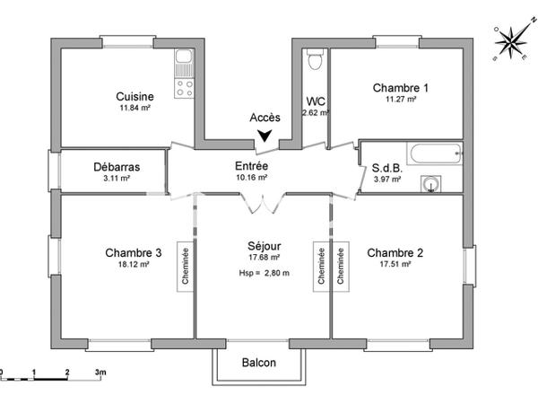 Location Appartement 4 pièces 96.28 m² - 33 AVENUE DU MARECHAL LECLERC Blois 41000