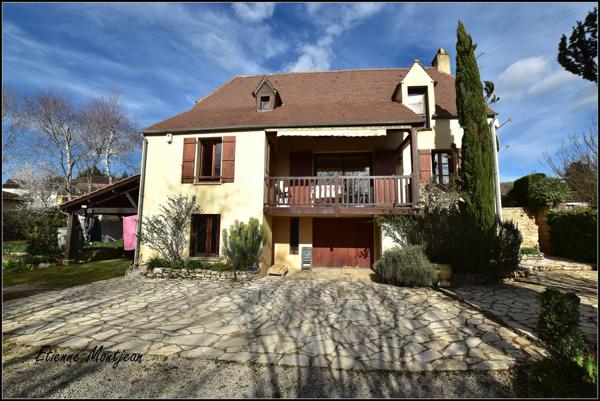 MAISON à Cazals, 125 m² habitables, 3 chambres, garage, jardins
