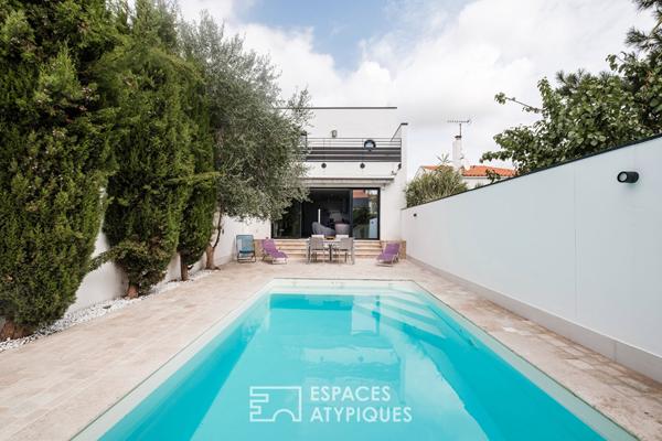 Maison contemporaine avec piscine et studio indépendant