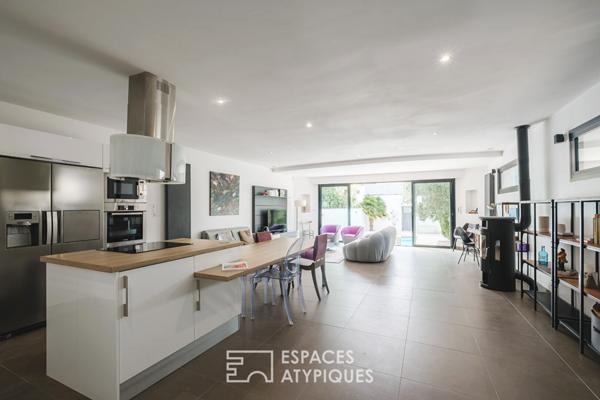 Maison contemporaine avec piscine et studio indépendant