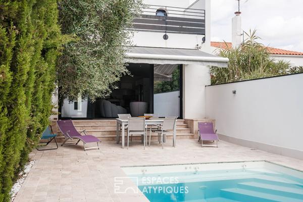Maison contemporaine avec piscine et studio indépendant