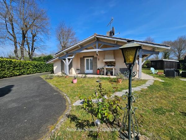 Maison type landaise de plain-pied – 102.37 m² – Terrain 1351 m² avec piscine, Le Barp