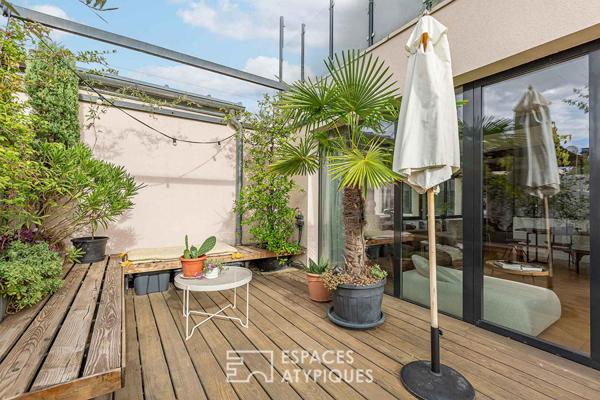 Appartement d’architecte avec terrasse arborée
