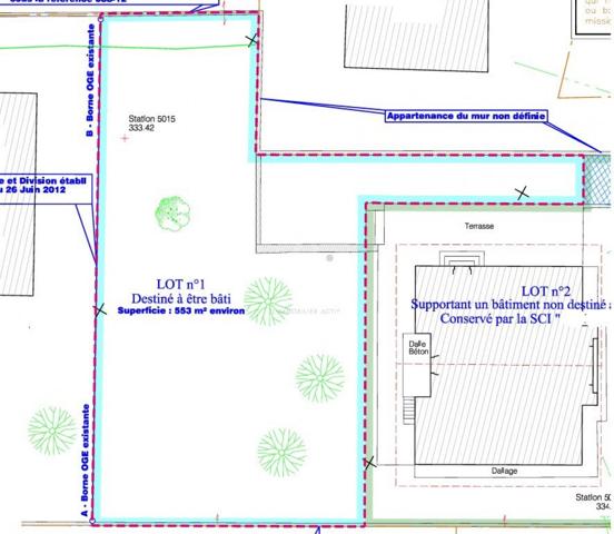 TERRAIN DE 553 m2 Quartier Albertin
