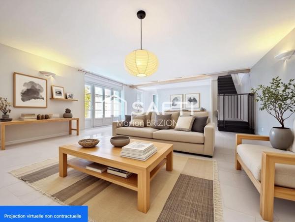 A VENDRE -MONTBRE-  MAISON LONGERE - 8 PIECES - CONFORT DE PLAIN PIED - JARDIN