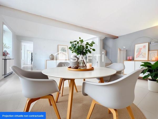 A VENDRE -MONTBRE-  MAISON LONGERE - 8 PIECES - CONFORT DE PLAIN PIED - JARDIN