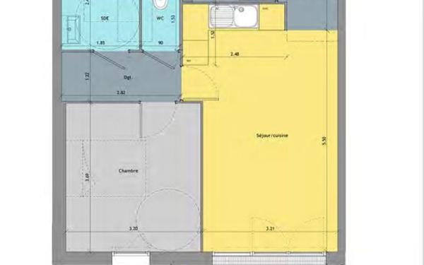 Appartement à louer    2 pièces • 46,52 m2 Le Petit-Quevilly