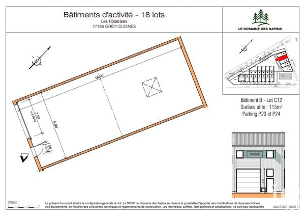 Local d’activité à vendre 115 m² Grisy-Suisnes