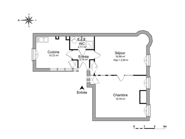 Location Appartement 2 pièces 55.97 m² - 3 RUE MON DESERT Nancy 54000