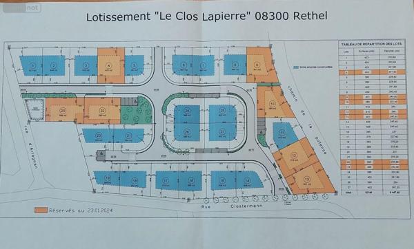 Terrain à Batir à vendre à Rethel dans les Ardennes (08300), ref : 10315/562