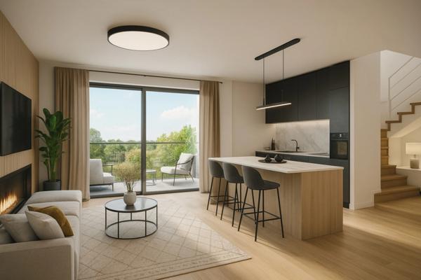 PUTEAUX 92800 au DERNIER ETAGE - Roof top en Duplex de 118 m² Carrez avec terrasse 56 m² dans une petite copropriété d’exception, proche Défense.T5 avec 4 chambres, et 2 parking en sous-sol.